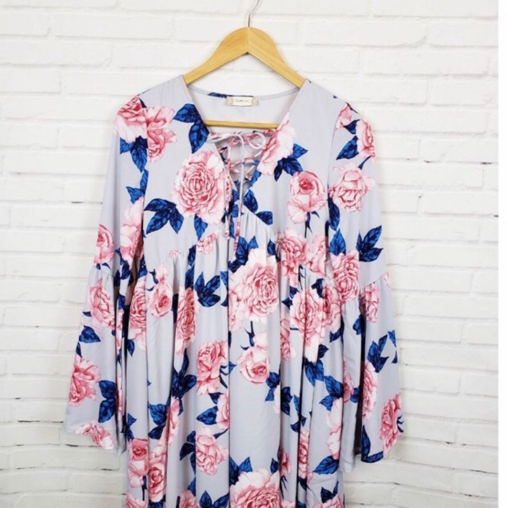 Altar'd State Lavender Floral Dress Criss Cross